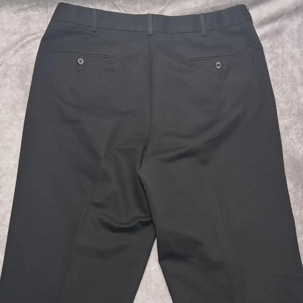 Vintage DOCKERS Pleated Pants Mens 34x34 Black Classic Straight Leg D4Cuffed Y2K